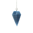 Sky-Blue Angelite large faceted pendulum on silver chain — Eternal Spirit