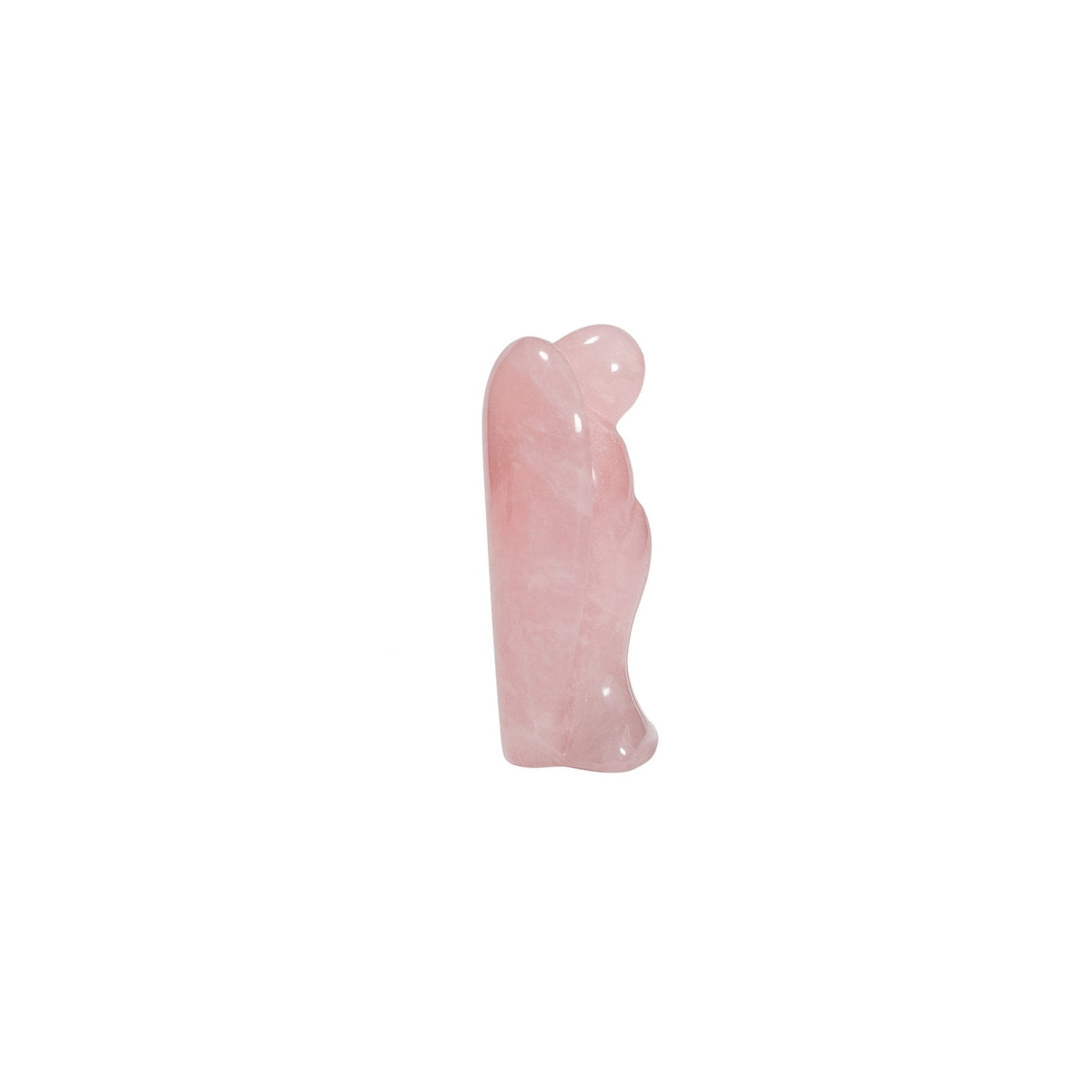 gentle pink Rose Quartz angel figurine 35mm, viewed from above — Eternal Spirit