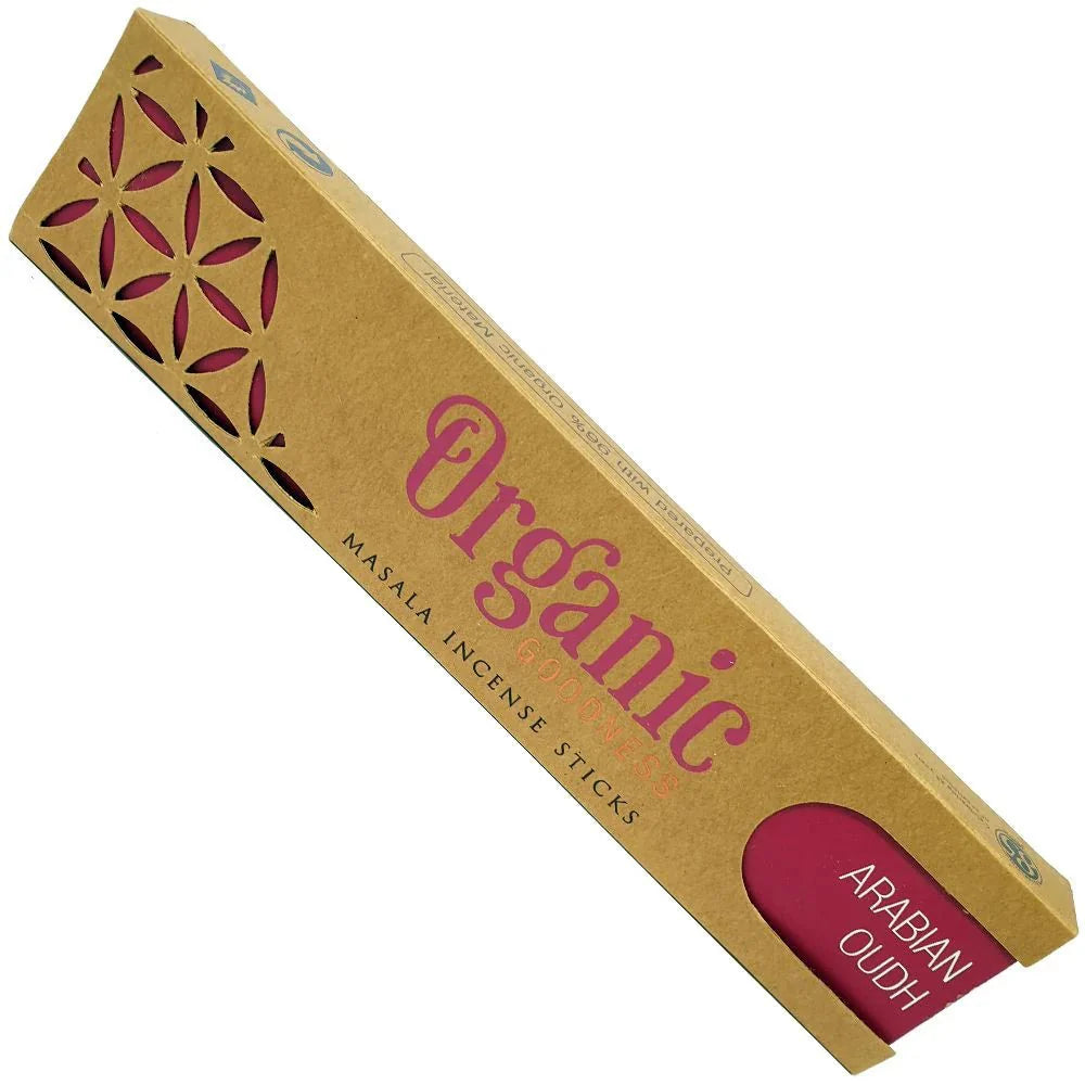 incense sticks - organic goodness "arabian oudh", artisan packaging on white background — Eternal Spirit