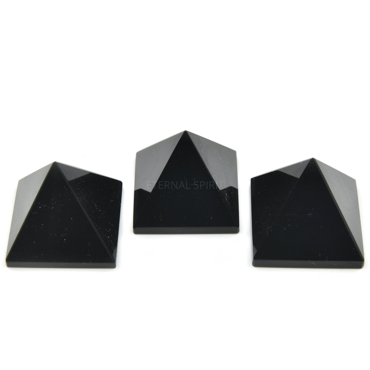 glossy black Obsidian 30mm hand-polished pyramid — Eternal Spirit