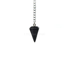 Sleek Black Onyx (Black) small faceted pendulum on silver chain — Eternal Spirit