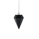 Sleek Black Onyx (Black) large faceted pendulum on silver chain — Eternal Spirit