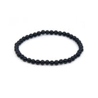 polished Tourmaline (Black) 4mm round bead bracelet on white background — Eternal Spirit