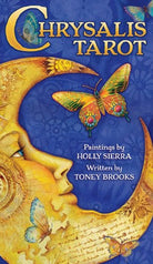 Chrysalis Tarot blue box with butterfly and crescent moon, paintings by Holly Sierra — Eternal Spirit
