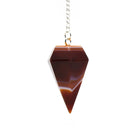 Fiery Orange Carnelian large faceted pendulum on silver chain — Eternal Spirit