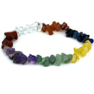 natural Chakra crystal chip bracelet with raw stone texture — Eternal Spirit