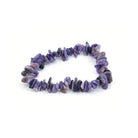 natural Charoite crystal chip bracelet with raw stone texture — Eternal Spirit