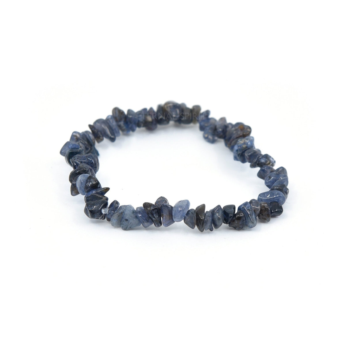 natural Iolite crystal chip bracelet with raw stone texture — Eternal Spirit