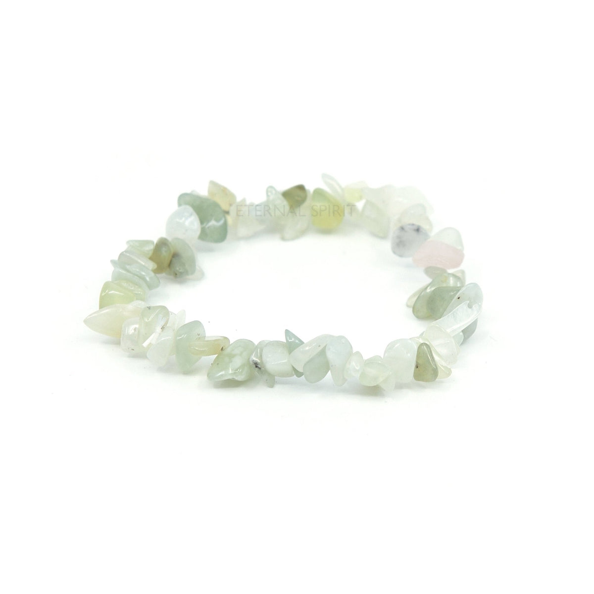 natural Jade crystal chip bracelet with raw stone texture — Eternal Spirit