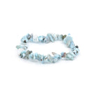 natural Larimar crystal chip bracelet with raw stone texture — Eternal Spirit