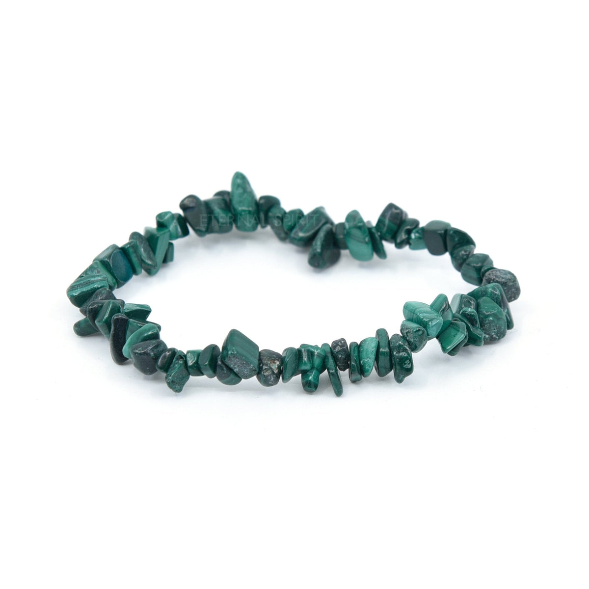 natural Malachite crystal chip bracelet with raw stone texture — Eternal Spirit