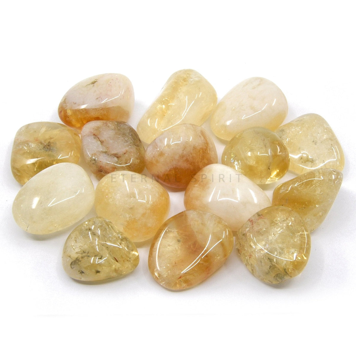 collection of polished Citrine (Heated) tumble stones — Eternal Spirit