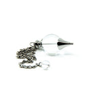 Close-up of Quartz (Clear) sphere pendulum, crystalline clear stone detail — Eternal Spirit