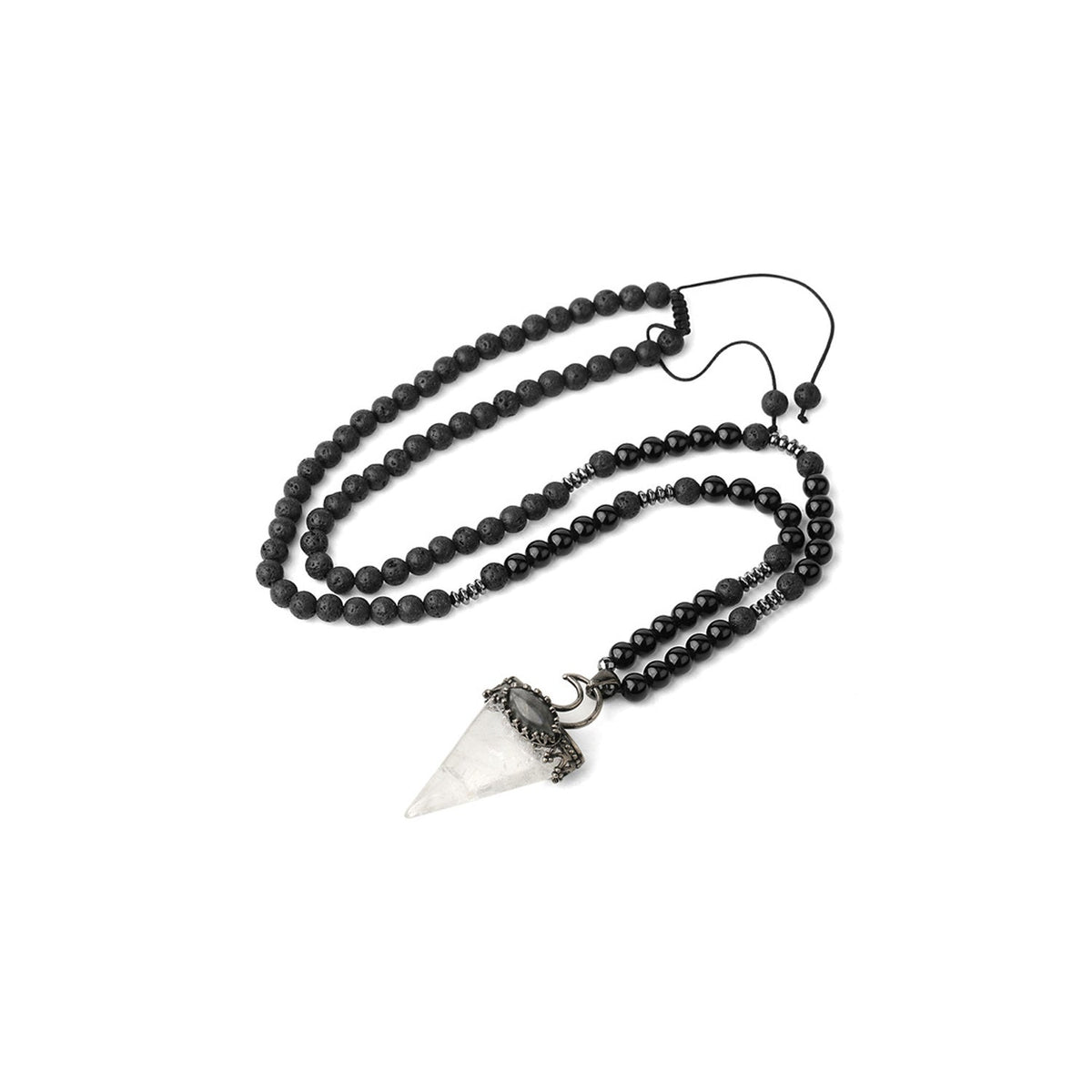 Natural Clear Quartz triangular point pendant on silver chain — Eternal Spirit