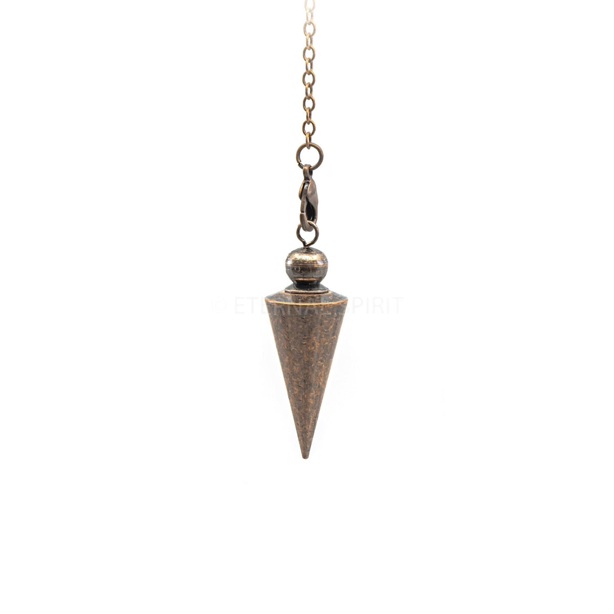 Dark Antique Copper metal cone pendulum on silver chain (metals p4) — Eternal Spirit