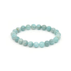 polished Amazonite 8mm round bead bracelet on white background — Eternal Spirit