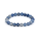 polished Quartz (Blue) 8mm round bead bracelet on white background — Eternal Spirit