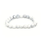 polished Howlite 8mm round bead bracelet on white background — Eternal Spirit
