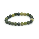 polished Jade (Nephrite) 8mm round bead bracelet on white background — Eternal Spirit