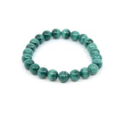 polished Malachite 8mm round bead bracelet on white background — Eternal Spirit