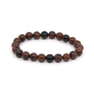 polished Obsidian (Mahogany) 8mm round bead bracelet on white background — Eternal Spirit