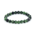 polished Ruby Zoisite 8mm round bead bracelet on white background — Eternal Spirit