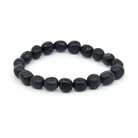 polished Shungite tumbled round bead bracelet on white background — Eternal Spirit