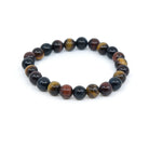polished Tiger Eye (Combination) 8mm round bead bracelet on white background — Eternal Spirit