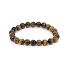 polished Tiger Eye (Yellow) 8mm round bead bracelet on white background — Eternal Spirit