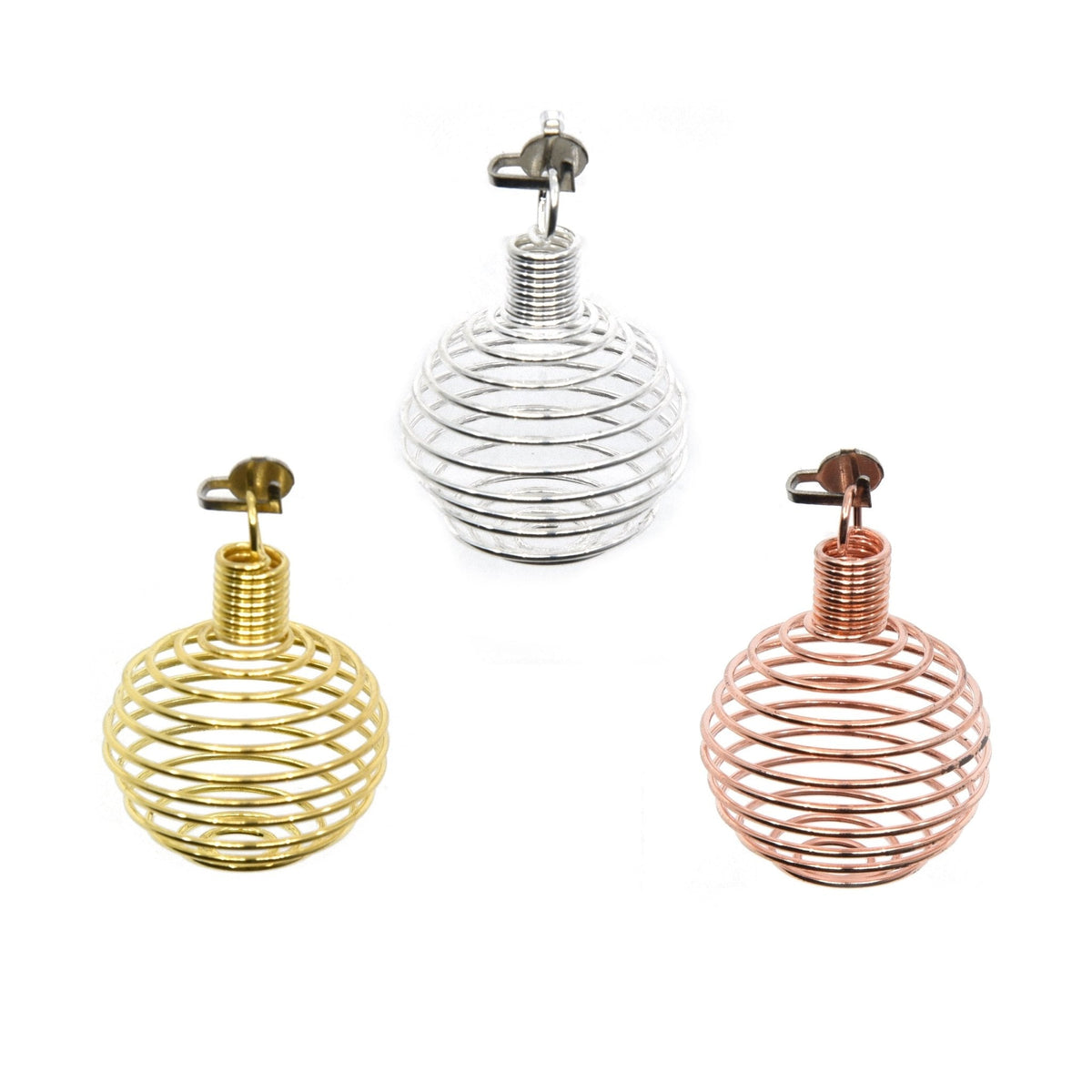 Crystal cages in Copper, Gold and Silver metal finishes — Eternal Spirit