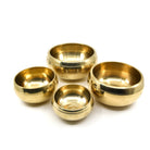 Gold Shiny Rim DA31C Third Eye chakra bowl (9.5cm) from another angle, golden warmth — Eternal Spirit