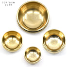 gazing down into the 9.5cm Gold Shiny Rim DA31C Third Eye chakra singing bowl — Eternal Spirit