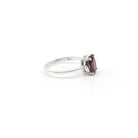Garnet ring #R200 angled to reveal its polished setting and silver band — Eternal Spirit