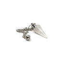 Close-up of Quartz (Clear) metal cone pendulum, crystalline clear stone detail — Eternal Spirit