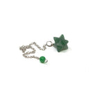 Close-up of Aventurine (Green) merkaba star pendulum, verdant green stone detail — Eternal Spirit