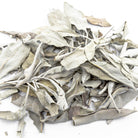 white sage - loose leaves, aromatic herbal bundle on white background — Eternal Spirit