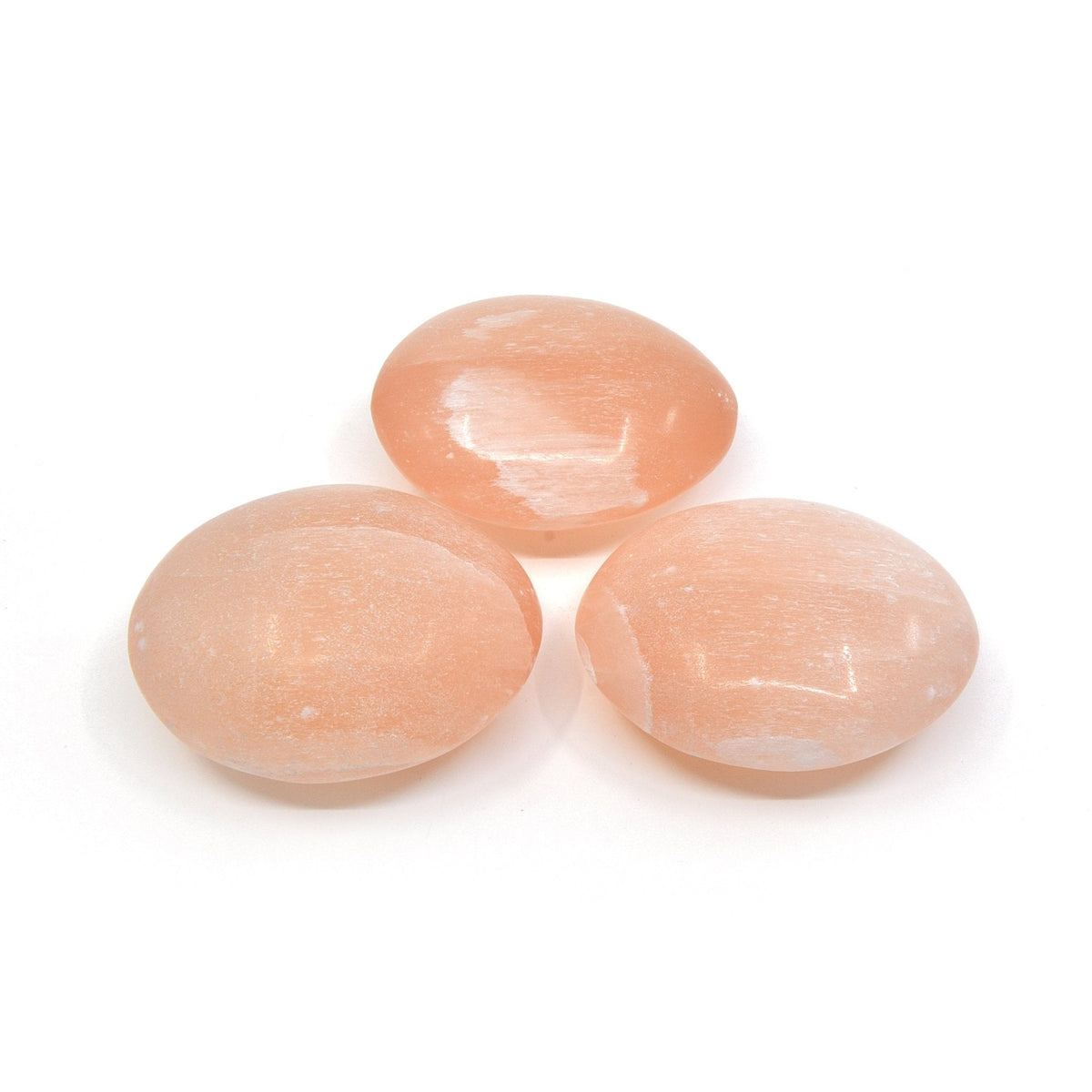 warm Peach Selenite palm stone 5cm — Eternal Spirit