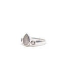 elegant side profile of Quartz (Rose) ring #R485, the gemstone catching light — Eternal Spirit