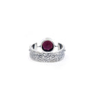 reverse of Garnet ring #R498 showing the inner sterling silver band — Eternal Spirit