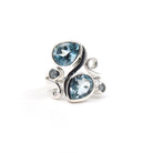 sky blue Topaz (Blue) crystal ring viewed from above, size P #R505 — Eternal Spirit