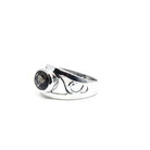 Quartz (Smokey) ring #R530 angled to reveal its polished setting and silver band — Eternal Spirit