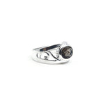 elegant side profile of Quartz (Smokey) ring #R530, the gemstone catching light — Eternal Spirit