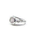 Quartz (Rose) ring #R547 angled to reveal its polished setting and silver band — Eternal Spirit