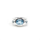 sky blue Topaz (Blue) crystal ring viewed from above, size R #R554 — Eternal Spirit