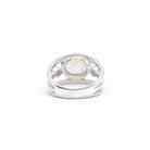 reverse of Quartz (Rose) ring #R547 showing the inner sterling silver band — Eternal Spirit