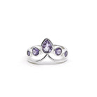 deep purple Amethyst crystal ring viewed from above, size P #R559 — Eternal Spirit