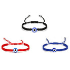 Evil Eye Protection bracelets in Black, Blue, and Red displayed together — Eternal Spirit