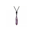 double terminated Amethyst necklace with silver chain, front view — Eternal Spirit