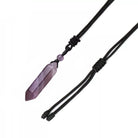 double terminated Amethyst necklace, angled view showing crystal point detail — Eternal Spirit