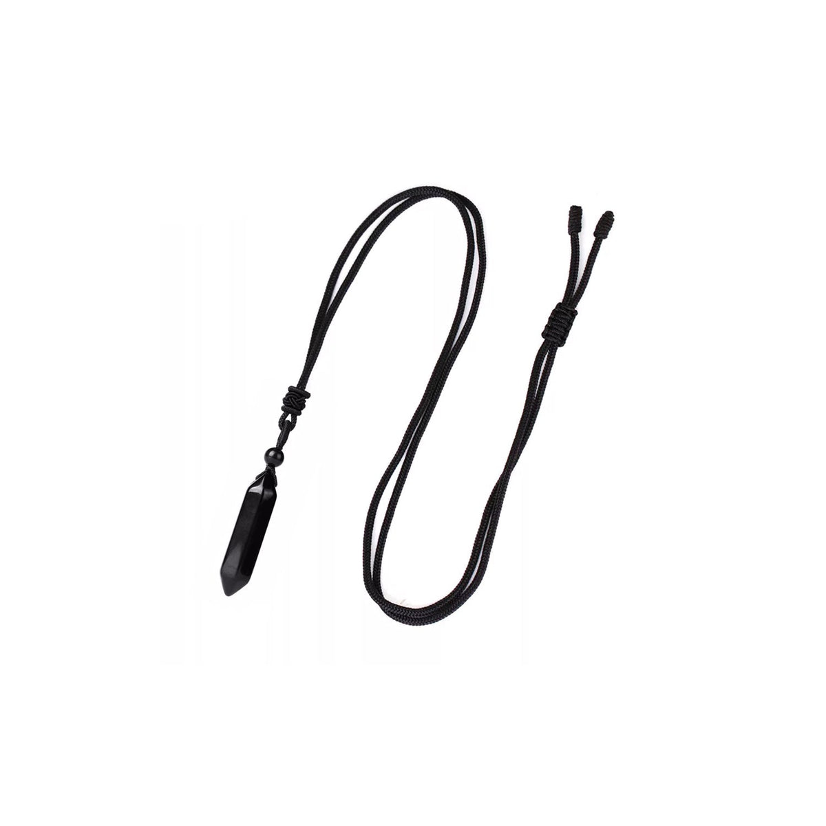 double terminated Onyx (Black) necklace, close-up of natural stone texture — Eternal Spirit